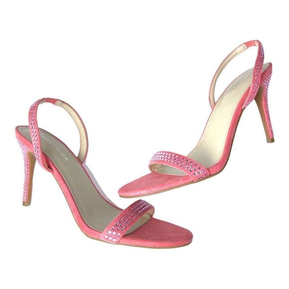 Marc Fisher Women's Pink Open Toe Rhinestone Embellished Heel Sandals Size 9 - Picture 2 of 10